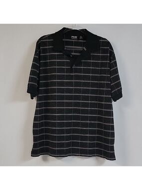 Ping Collection Men's Golf Textured Black Polo Shirt, Size Large